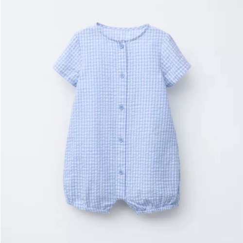 GINGHAM ROMPER - Blue | ZARA United States
