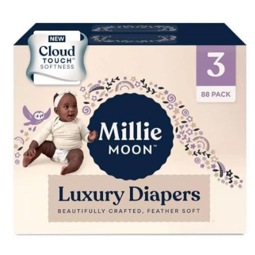 Millie Moon Luxury Diapers - (Select Size and Count), White