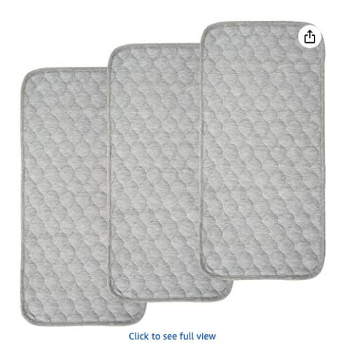 BlueSnail Quilted Thicker Waterproof Changing Pad Liners 3 Count(Gray 13” x 27”)