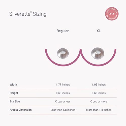 SILVERETTE The Original Silver Nursing Cups, Silverettes Metal Healing Nipple Covers for Breastfeeding, Nursing Shield, 925 Silver Nipple Cover Guards, Soothe and Protect Sore Nipples -Made in Italy - Regular
