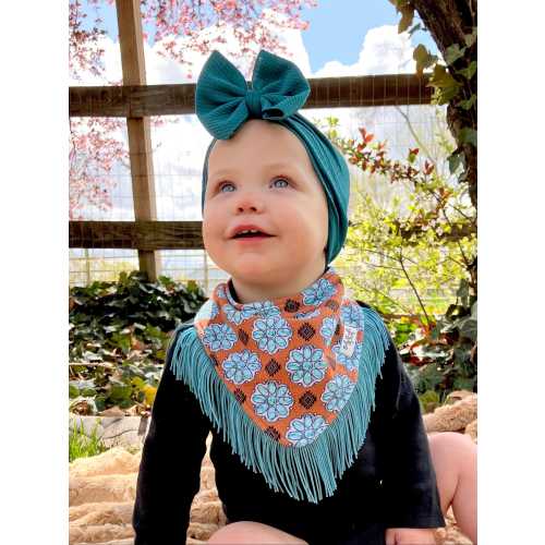 Baby Girl Western Fringe Drool Bandana / Baby Accessories / Baby Shower Gift / Western Baby Bandana Bib