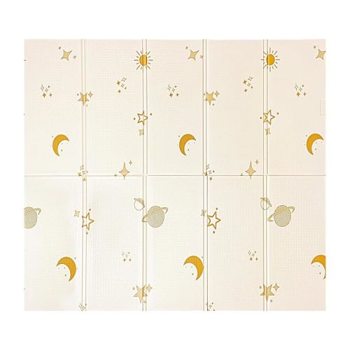 Baby Play Mat for Floor - 79" x 71" Foldable & Double-Sided Extra Large Crawling Mat with Carry Bag, Non-Slip Waterproof Foam Playmat for Infants & Toddlers - Cosmo & Critters