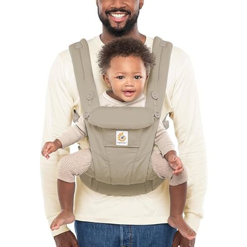 Ergobaby Omni Dream All Carry Positions SoftTouch Cotton Baby Carrier Newborn to Toddler with Enhanced Lumbar Support (7-45 lb), Soft Olive