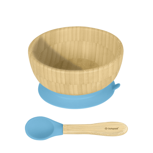 Octopod® Grey Bamboo Baby Suction Bowl