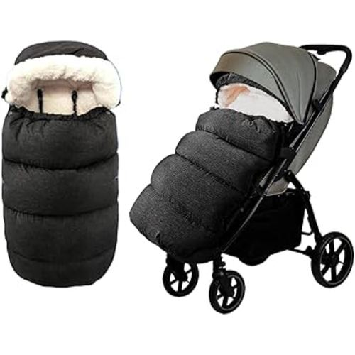 Waterproof Thickened Universal Stroller Blanket - Baby/Toddler Stroller Footmuff, Sleeping Bag & Bunting, Cold-Weather Winter Cover（Dark Grey）