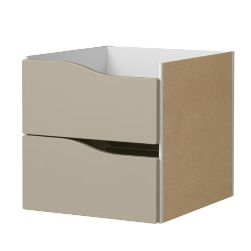KALLAX insert with 2 drawers, wave shaped/beige, 13x13" - IKEA US