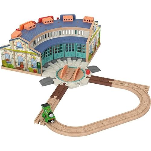 Thomas & Friends Wooden Railway, Tidmouth Sheds Starter Train Set made from sustainably sourced wood for preschool kids 3 years and up
