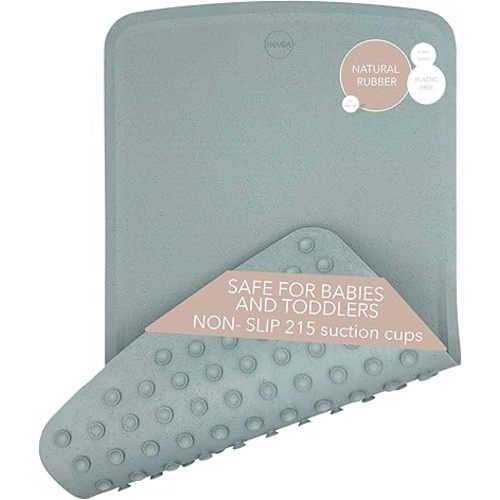 HEVEA Baby & Toddler Bath Mat - 100% Natural Rubber Non Slip Bathtub Mat for Baby - Upcycled, Danish Design - Safe & Sustainable Bathroom Essential (Ocean)