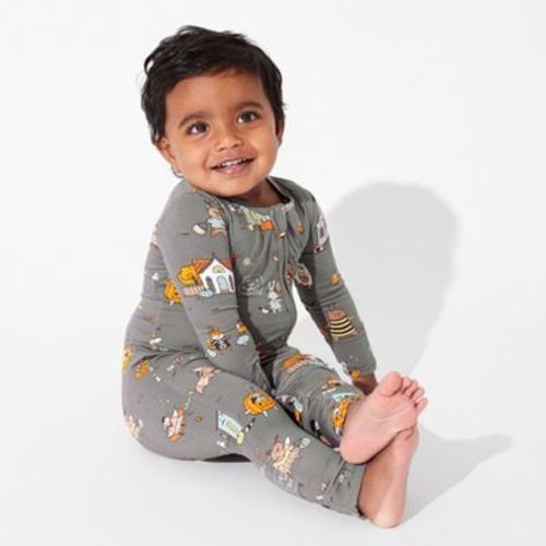 Bellabu Bear Baby Trick or Treaters Bamboo Convertible Footie Grey Newborn
