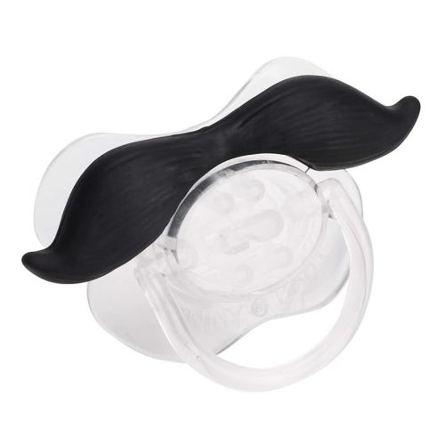 Silicone Pacifier Food Grade Lips Portable Cute Pacifiers with Funny Beard Design for Child Kids Teeth Gift(Gentlemen)