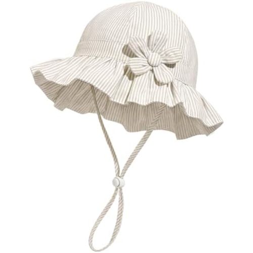 Baby Girl Wide Brim Bucket Hats with UPF 50+ Outdoor Adjustable Beach Hat with Sun Hat