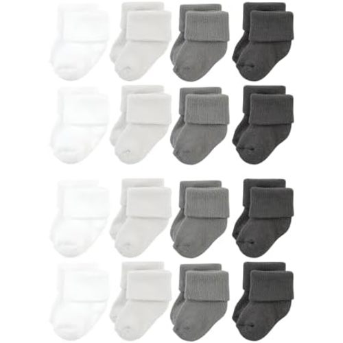Hudson Baby Unisex Cotton Rich Baby Terry Socks 16-Pack