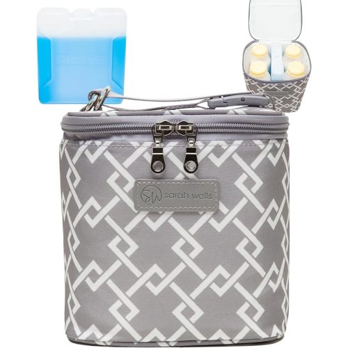 Cold Gold Breastmilk Cooler Bag with Safety Tested Ice Pack – Insulated Milk Storage for Work, Travel & Daycare – Fits Bottles & Pump Parts – Durable, Washable, Safety-Tested Cooler for Moms (Gray)