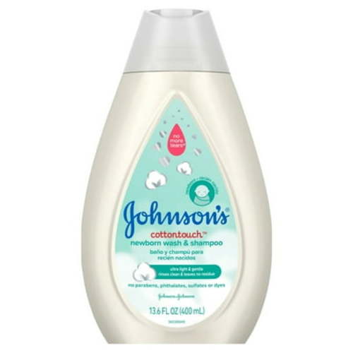 Johnson's CottonTouch for Newborn Baby and Toddler Bath Shampoo and Body Wash, 13.6 oz
