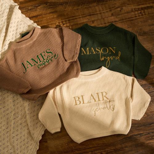 Custom Baby Sweater • 0-2 Years Old • Embroidered Newborn Baby Sweater • Baby Shower Gift • Newborn Gift • Gift Box