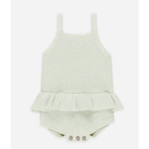 Knit Ruffle Romper || Mint – Quincy Mae