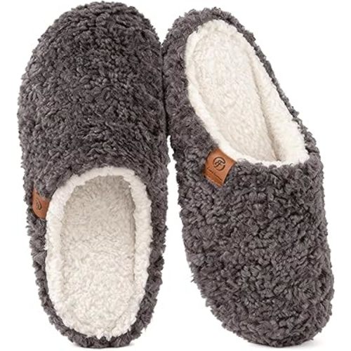 EverFoams Women’s Fuzzy Slippers Slip-on Memory Foam Indoor House Shoes