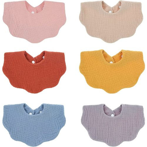 Amazon.com: DOSMINE 6 Pack Baby Bibs Baby Drooling Bibs 4-Layer Bibs Unisex Baby Feeding Bibs Adjustable Teething Drooling Bibs Solid Color Bibs : Baby