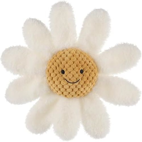 Apricot Lamb Baby Lovey Daisy Soft Rattle Toy, Plush Stuffed Flowers for Newborn Soft Over 0 Months (White Daisy, 8.5 Inches)