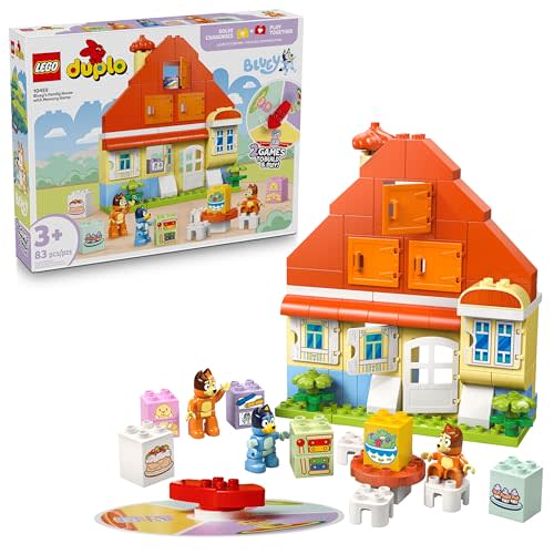 LEGO DUPLO Bluey: Bluey’s Family House with Memory Game - Toddler Toy for Kids Ages 3+ - Memory Game Playset Includes Bluey Figure - Preschool Toy Gift Idea for 3 Year Old Girls and Boys - 10459