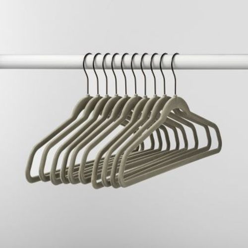 10pk Flocked Hangers White - Brightroom™: Velvet Clothes Hangers for Sweaters, Dresses, Shirts, Suits