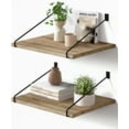 Afuly Floating Shelves Deep Wall Shelf , Wall Mounted Large Storage Wood Shelf Rustic for Home Decor, Set of 2, 12 inch Floating Shelf for Living Room, Bathroom, Bedroom, Kitchen