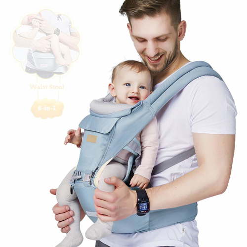 Scafild | 6-in-1 Baby Carrier with Waist Stool Hip Seat for Breastfeeding Newborn Infant Toddler - Blue