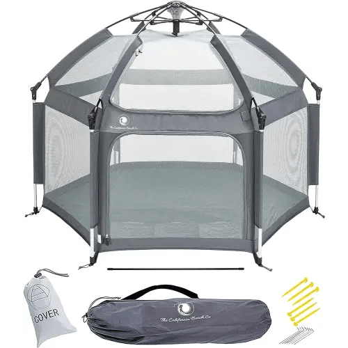 POP 'N GO Baby Playpen - Indoor & Outdoor Playpen for Babies and Toddlers - Baby Beach Tent, Foldable, Portable W/Canopy & Travel Bag - Pop Up Pack and Play Yard