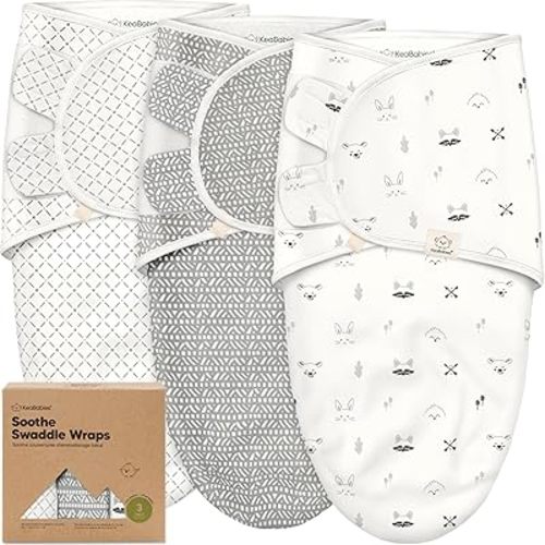 KeaBabies 3-Pack Organic Baby Swaddle Sleep Sacks - Swaddles for Newborns, Infant 0-3 Months, Baby Girls, Boys, Soft & Snug Newborn Sleep Sack, Nursery Swaddling Blankets (Nordic)