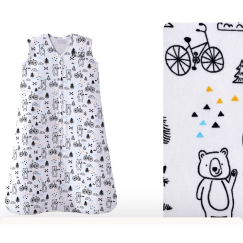 Bears And Bicycle Cotton Wearable Baby Blanket S L | HALO
