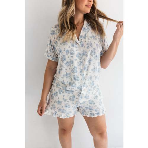 Blue Rose Garden Women's Short Set