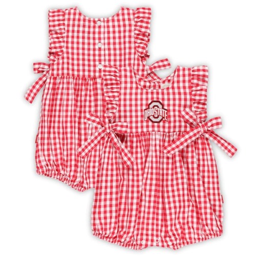 Ohio State Buckeyes Garb Girls Infant Constance Gingham Romper