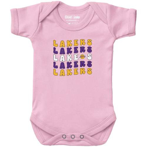 Newborn & Infant Los Angeles Lakers  Chad & Jake Light Pink Groovy Bodysuit