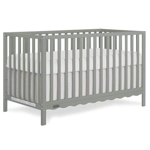 Dream On Me Synergy 5-in-1 Convertible Full-Size Baby Crib with Toddler, Day & Full Bed Conversion in Natural, GreenGuard Gold & BSA, 3 Mattress Heights, Sustainable Pinewood