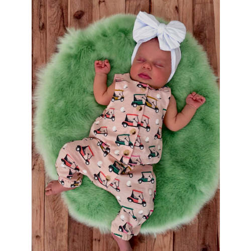 Golf Cart Pink / Organic Slub Bay Jumpsuit