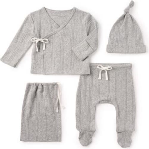 Cotton Pointelle Top, Pants, Hat & Bag Gift Set, 6-9M
