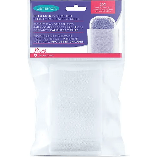 Lansinoh Hot & Cold Postpartum Therapy Packs Disposable Sleeve Refill, 24 Count