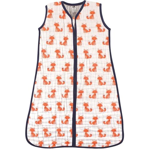 Hudson Baby Unisex BabyMuslin Cotton Sleeveless Wearable Sleeping Bag, Sack, Blanket