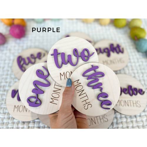 Baby Monthly Milestone Marker, Wooden Baby Milestone Cards, Baby Month Markers for girls, Gift for Baby Shower Gift, Monthly Photo 3D Chunky