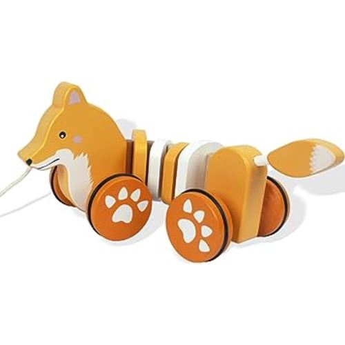 Wooden Pull Along Toddler Toy - Fox