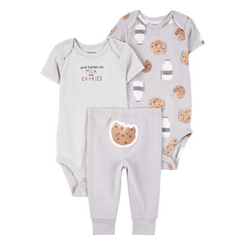 Baby 3-Piece Milk & Cookies Little Character Set® - Grey - Carter's | Carter's
