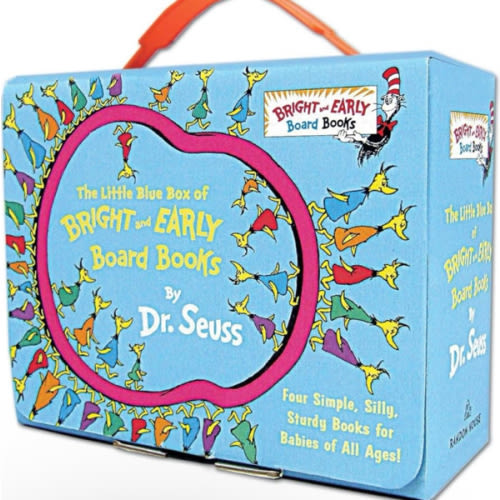 The Little Blue Boxed Set of 4 Bright and Early Board Books: Hop on Pop; Oh, the Thinks You Can Think!; Ten Apples Up On Top!; The Shape of Me and Other Stuff (Bright & Early Board Books)