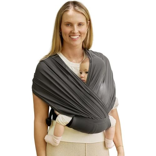 GROWNSY Comfy-Air Breathable Baby Carrier Newborn, 2-in-1 Mesh Baby Wraps Carrier for 7-35lbs, T-Webbing Zone Support, Ergonomic and Lightweight, Dark Grey