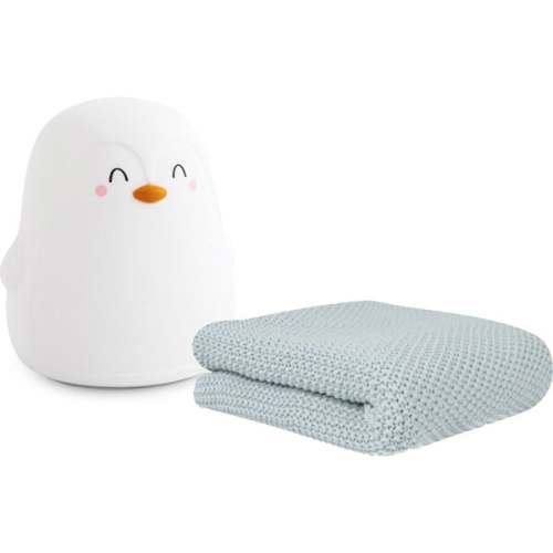 The Polaris Tricot Blanket & Nightlight, Blue - Saro | Maisonette