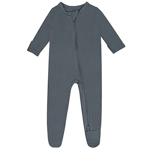 GUISBY Rayon Baby Footed Pajamas with Mitten Cuffs, Soft Long Sleeve Romper 0-18 Months