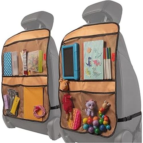 Lusso Gear Kick Mats (2 Pack) - 4 Mesh Pockets (Tan)