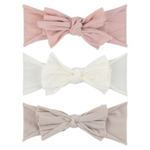 Ely's & Co. Bow Headbands Set Blush Pink,ivory,tan 0-12 Months 3 Pack