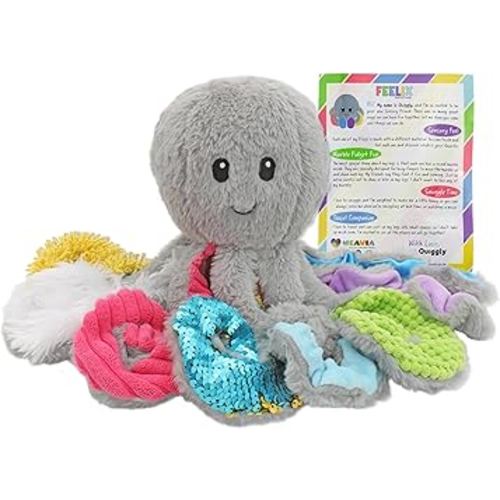 Sensory Octopus Plush Toy, Fidget Plush for Special Needs and Sensory Fun, FEELix Collection