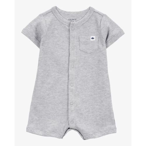 Baby Waffle Knit Short-Sleeve Romper - Grey - Carter's | Carter's