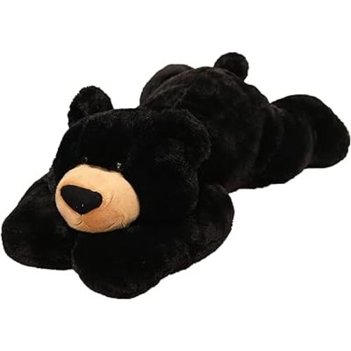 Weighted Stuffed Animals, Weighted Bear Stuffed Animal Toy Cute Black Bear Plush Pillow Weighted Plush Animals Toy, 11.8"